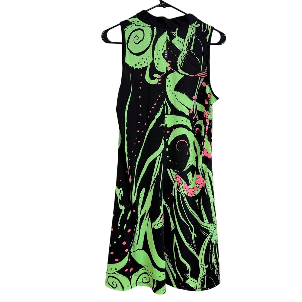 Jamie Sadock Dress Medium Green Sleeveless Graphic Tentacle Tennis Sport Sign * - Picture 2 of 13